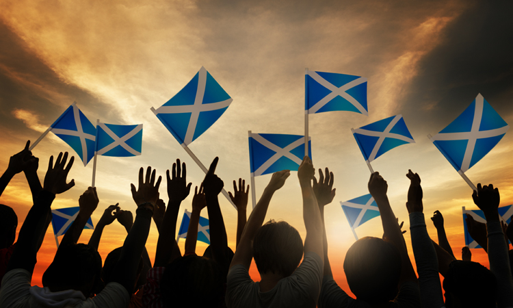 Scotland flags getting waved